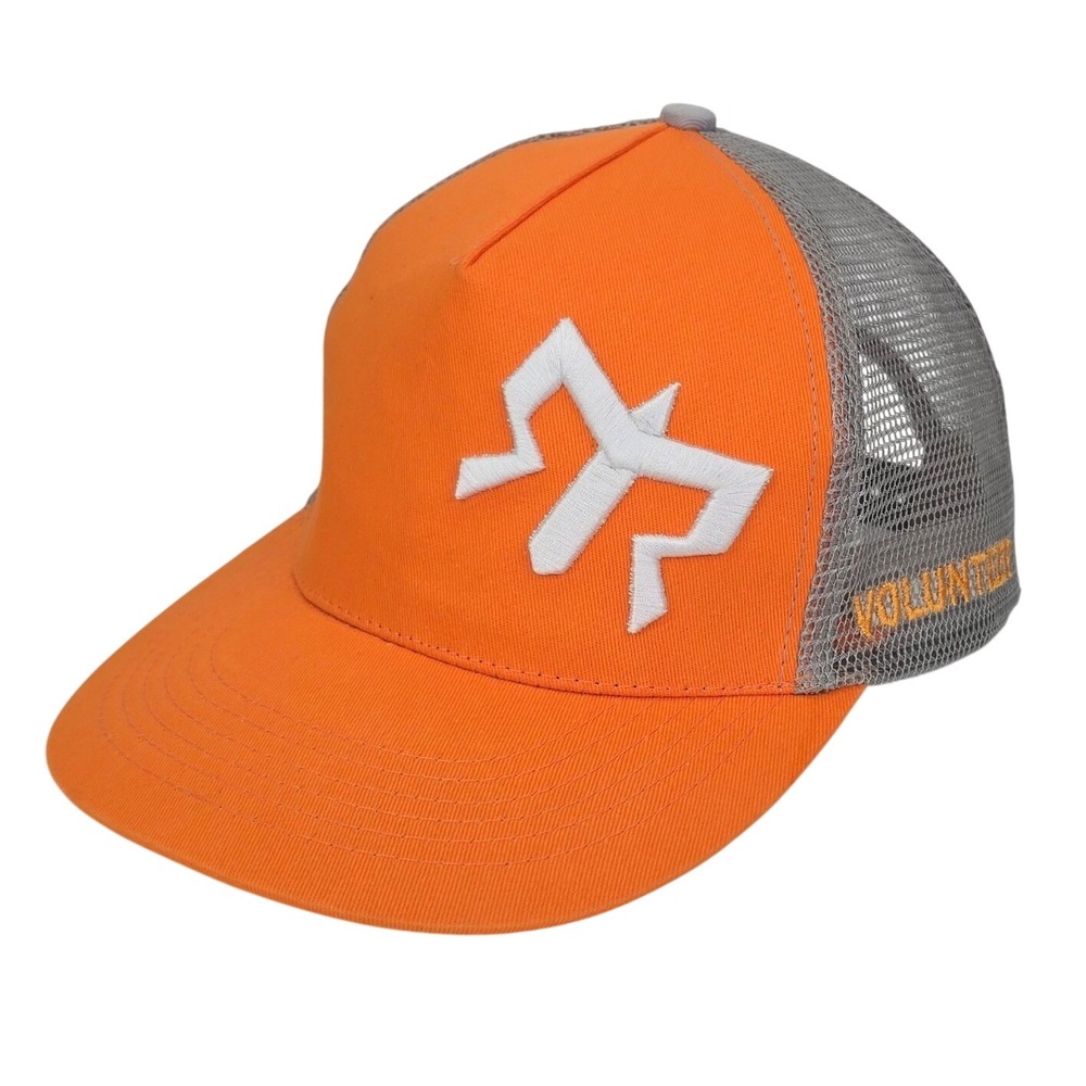Reebok Ragnar Relay Volunteer Trucker Hat Orange Gray Snapback 3D Embroidered
